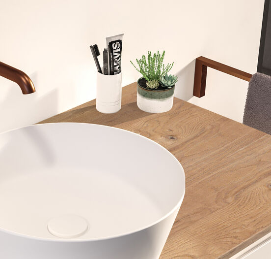 Storke Panton enkele tablet ruwe eiken melamine 85 x 52 cm