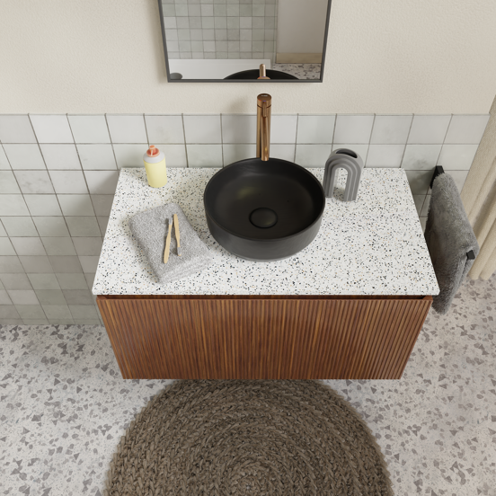 Storke Tavola enkel tablet mat wit/zwart terrazzo 95 x 52 cm