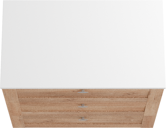 Linie Classo meuble salle de bains à poser 80 x 46 cm chêne naturel avec Lado tablette simple en marbre composite blanc brillant