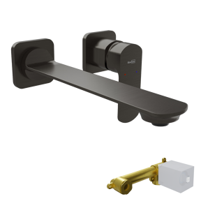 Blaufoss Bodan inbouw wastafelkraan brushed gunmetal incl. inbouwelement