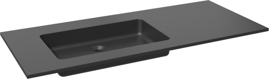Storke Scuro Waschtisch, links, Quarz matt, 120 x 52 cm, Schrankkombination 35 cm