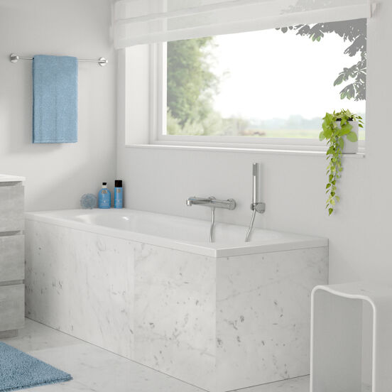 Linie Tessa baignoire encastrable simple 160 x 70 cm acrylique blanc brillant