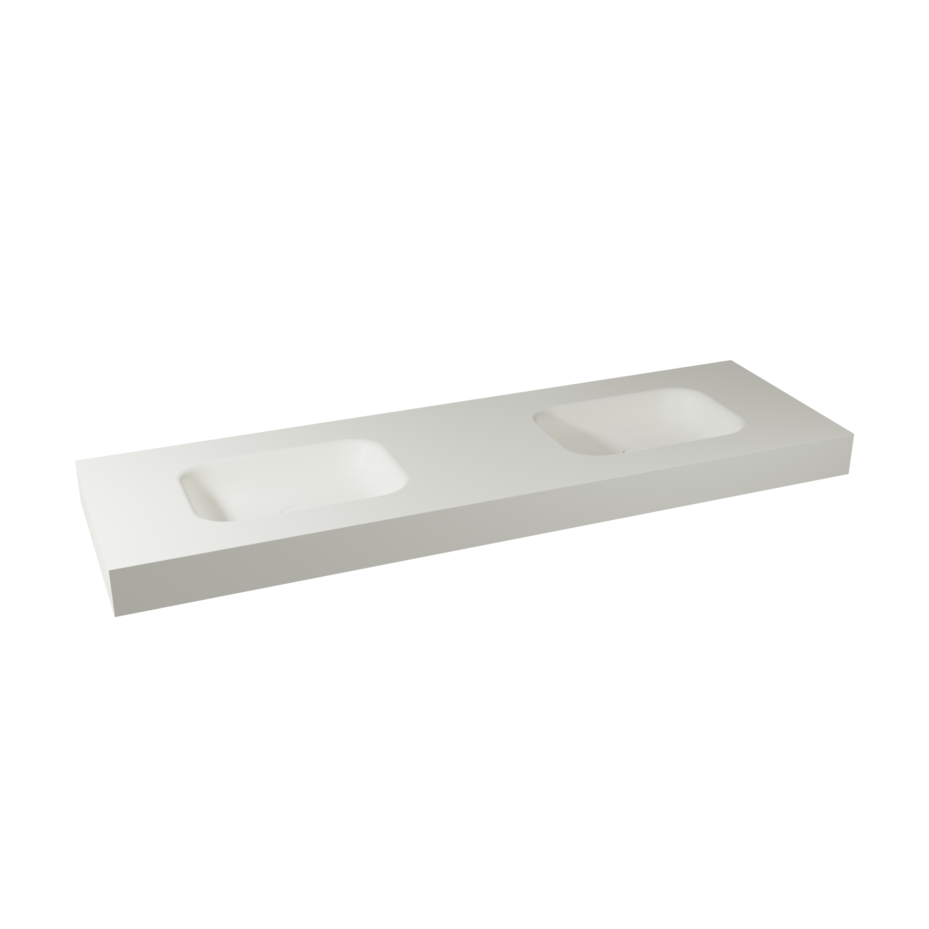 Balmani Arcato dubbele wastafel matte Solid Surface 180 x 55,5 cm