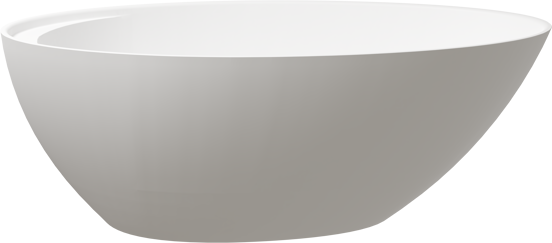 Balmani Colea ovaal vrijstaand bad 160 x 86 cm Solid Surface mat wit met geïntegreerde legplank