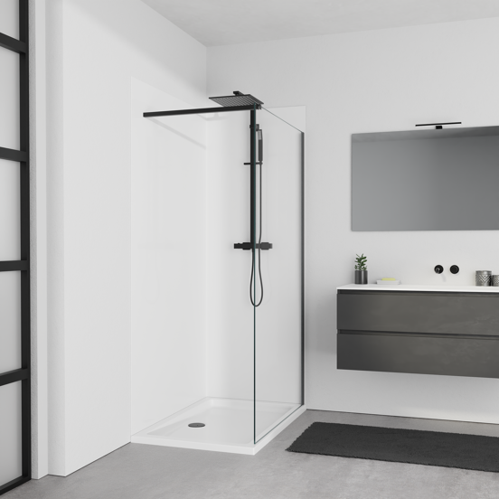 Linie Wall panneaux muraux de douche 120 x 80 x 220 cm acrylique blanc brillant