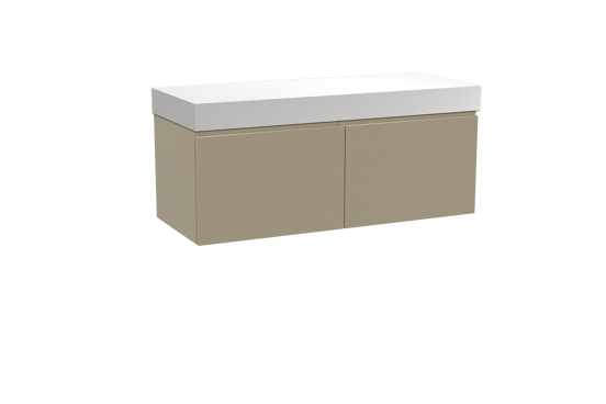 Balmani Sfera meuble salle de bains suspendu 135 x 55 cm dune avec Dominus tablette simple ou double en solid surface blanc mat