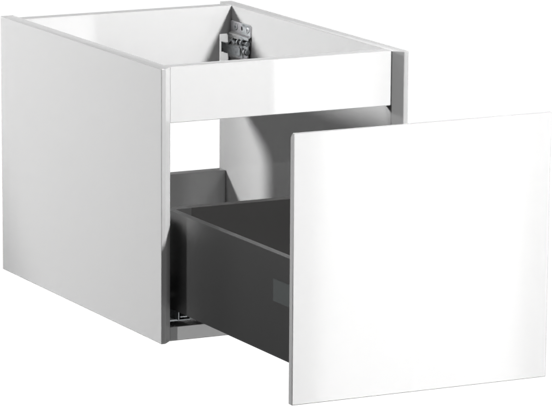 Storke Edge zwevende wastafelonderkast 35 x 35 cm hoogglans wit 1 lade