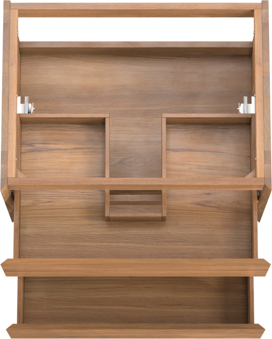 Balmani Mitra zwevende wastafelonderkast 75 x 55 cm teak 2 lades