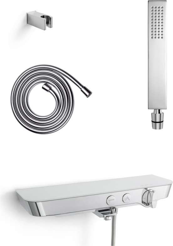 Blaufoss Dreamblade robinet baignoire robinet thermostatique montage mural extérieur chrome brillant