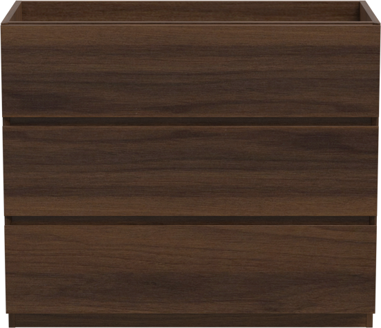 Storke Edge staande wastafelonderkast 100 x 46 cm notelaar 3 lades