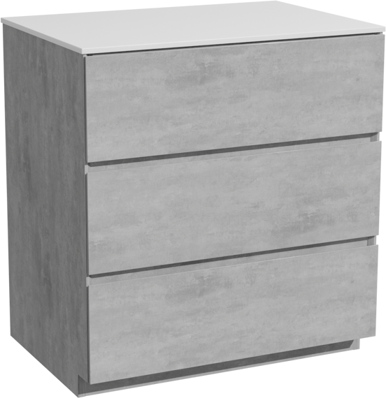 Storke Edge staand badkamermeubel 75 x 52 cm beton donkergrijs met Tavola enkel tablet in solid surface mat wit