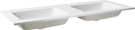 Balmani Tablo Strada double vasque marbre composite brillant 135 x 55 cm