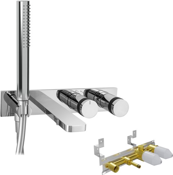 Blaufoss Sonic inbouw badkraan met handdouche chroom incl. inbouwelement
