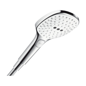 Hansgrohe Raindance Select E 120 Ecosmart handdouche 3 straalsoorten glanzend chroom en wit