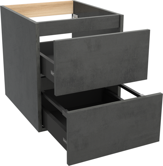 Balmani Lucida meuble sous-lavabo suspendu 45 x 55 cm béton gris foncé 2 tiroirs