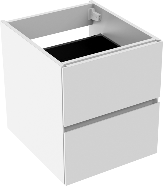 Storke Edge meuble sous-vasque suspendu 45 x 52 cm blanc brillant 2 tiroirs
