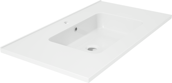 Linie Vano plan simple marbre composite brillant 80 x 46 cm