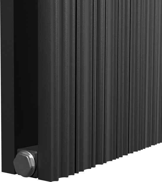 Vipera Mares dubbele handdoekradiator 56,5 x 180 cm centrale verwarming mat zwart zij- en middenaansluiting 2159W