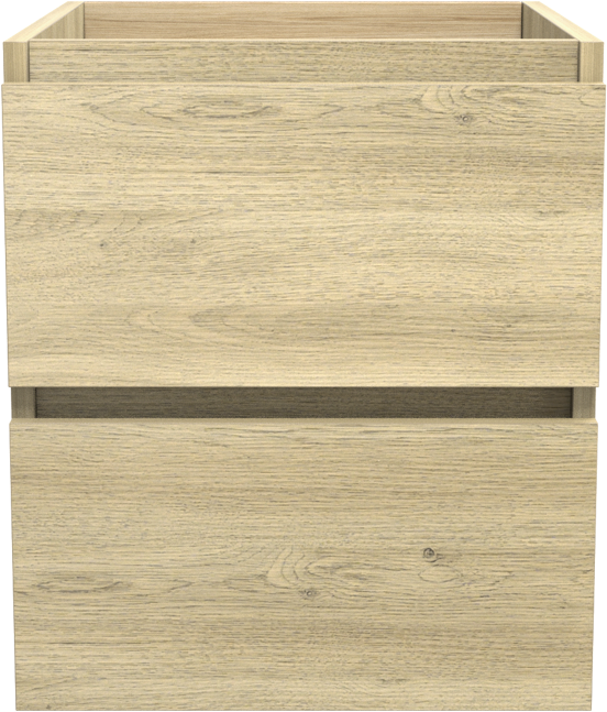 Balmani Lucida hängender Waschbeckenunterschrank: 45 x 55 cm, Eiche verwittert, 2 Schubladen