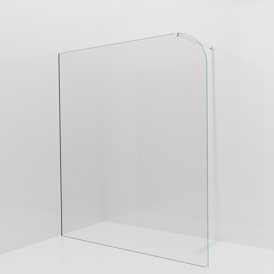 Balmani Modular douche à l'italienne: 180 x 200 cm, Verre transparent arrondi, Profil Chrome brillant