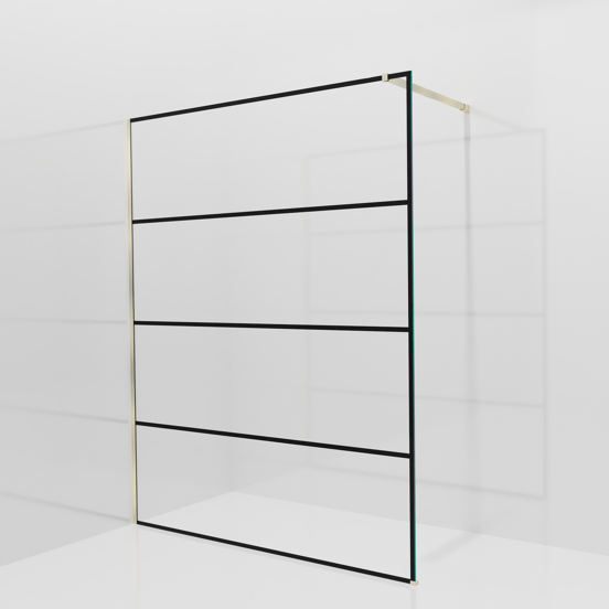 Balmani Modular douche à l'italienne: 160 x 200 cm, Lined, avec coating, Profil Brushed Champagne Gold