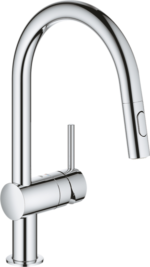 Grohe Minta C Küchenarmatur mit ausziehbarer Handbrause: Chrom glänzend