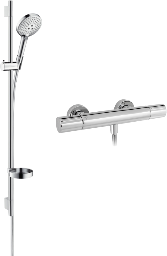 Blaufoss Orion opbouw regendoucheset thermostatische kraan glanzend chroom