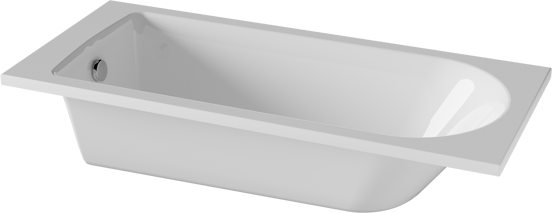 Luca Varess Rosala baignoire encastrable simple 160 x 70 cm acrylique blanc brillant