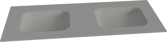 Balmani Tablo Arcato Doppelwaschtisch mit Crepine Matt Steingraue Solid Surface 150 x 55 cm