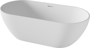 Balmani Nomina baignoire îlot ovale 169 x 80 cm Solid Surface blanc mat