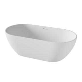 Balmani Nomina Ovale Freistehende Badewanne: 169 x 80 cm, Solid Surface, Weiß matt