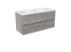 Storke Edge meuble de salle de bains suspendu 100 x 40 cm béton gris foncé avec Diva vasque simple en marbre composite brillant