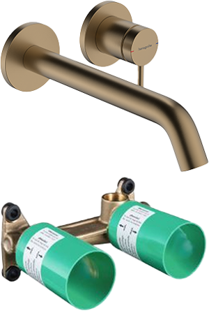 Hansgrohe Tecturis S inbouw wastafelkraan brushed bronze incl. inbouwelement