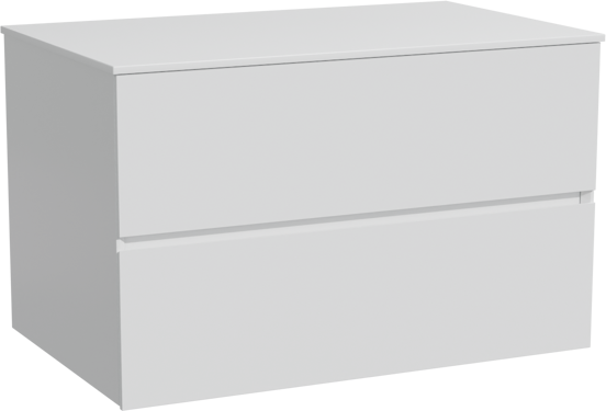 Storke Edge zwevend badmeubel 85 x 52 cm mat wit met Tavola enkel wastafelblad in solid surface mat wit