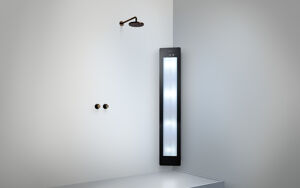 Sunshower Plus L d'angle en saillie en noir avec lumière infrarouge et UV