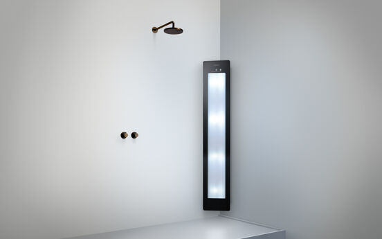 Sunshower Plus L Infrarood en UV Opbouw in hoek black