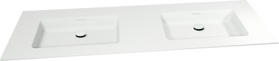 Storke Mata double vasque solid surface mat 170 x 52 cm, crépine incluse