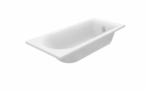 Luca Varess Rosala baignoire encastrable simple 170 x 70 cm acrylique blanc mat