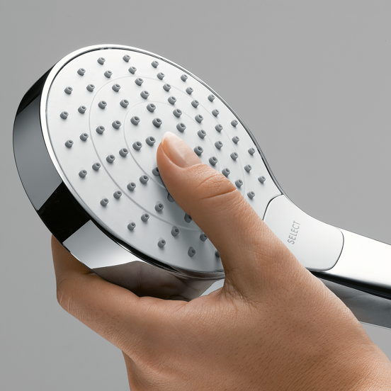 Hansgrohe Croma Select E Ecosmart handdouche 3 straalsoorten glanzend chroom en wit