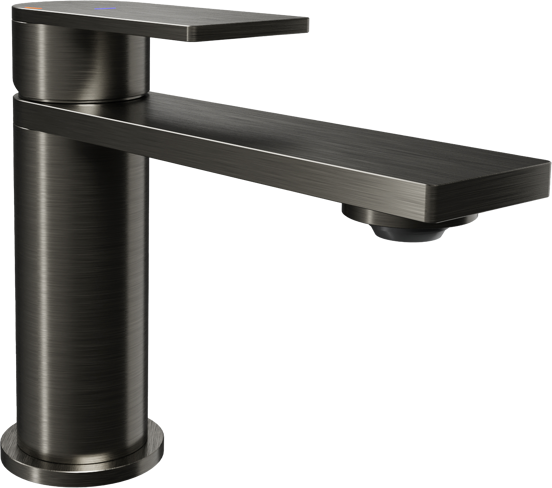 Blaufoss Fenix EcoStart standaard wastafelkraan brushed gunmetal