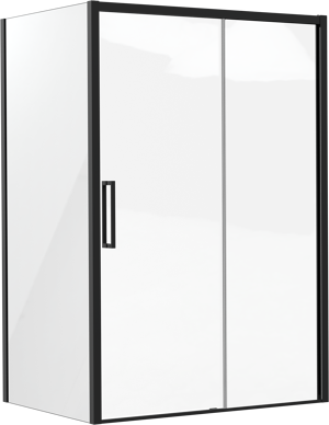 Luca Varess Senses douchecabine met schuifdeur en vaste zijwand 140 x 100 cm helder glas mat zwart profiel