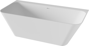 Balmani Zigga halb freistehende Badewanne: 180 x 85 cm, Solid Surface, Weiß matt