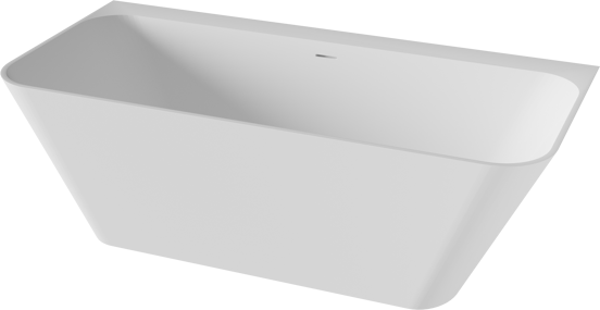 Balmani Zigga halfvrijstaand bad 180 x 85 cm Solid Surface mat wit