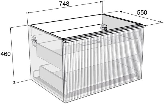 Balmani Forma meuble sous-vasque suspendu 75 x 55 cm chêne noir 2 tiroirs