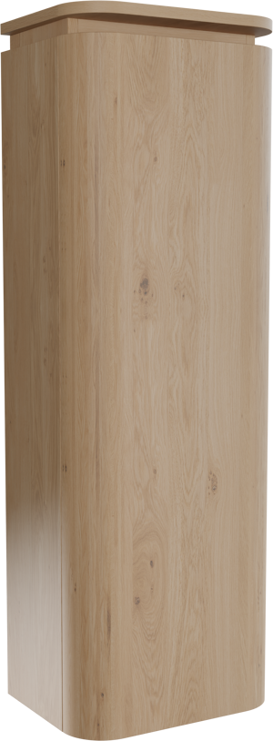 Balmani Moon Badhochschrank: Hängend, links, Eiche Natur, 44 x 32 x 130 cm