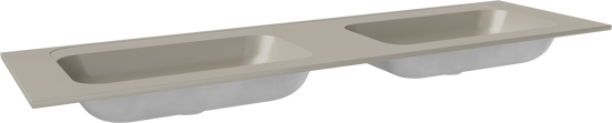 Balmani Tablo Strada dubbele wastafel mat zijdegrijze top solid 180 x 55 cm