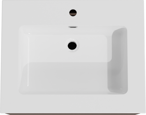 Storke Edge meuble salle de bains suspendu 65 x 52 cm noyer avec Diva plan simple en marbre composite blanc brillant