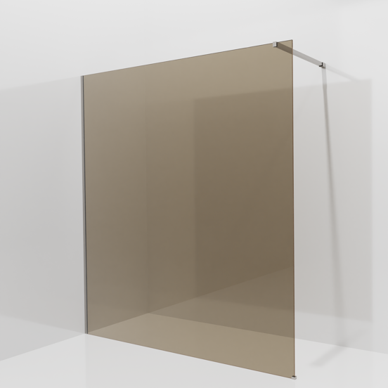 Balmani Modular Walk-In Dusche: 180 x 200 cm, Bronze Glas, inklusive Coating, Profil Brushed Inox