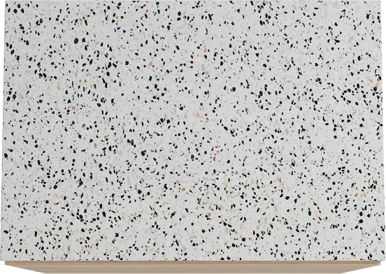 Storke Edge meuble salle de bains à poser 75 x 52 cm chêne brut avec Tavola tablette simple en blanc/noir mat terrazzo