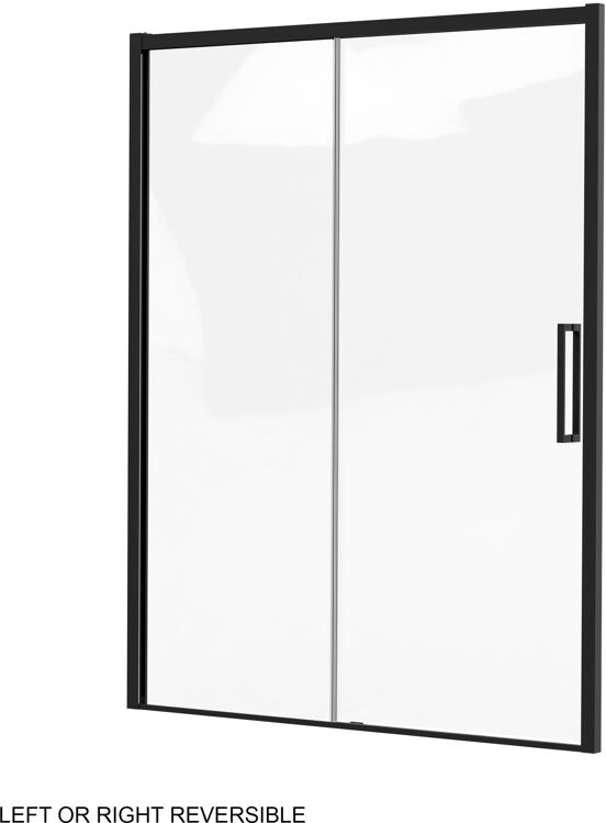 Luca Varess Senses schuifdeur met vaste wand - voor douchehoek - 160 cm helder glas mat zwart profiel